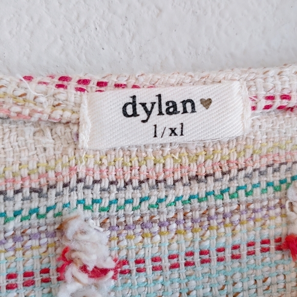 Dylan Women's Boho Pullover Top Sz L/XL Striped Boxy Summer Multicolored Beachy - Picture 6 of 10